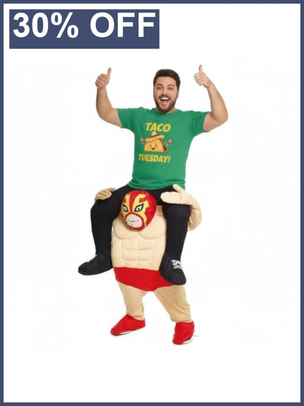 Morph Piggyback Costume Adults Funny Ride On Halloween Wrestler